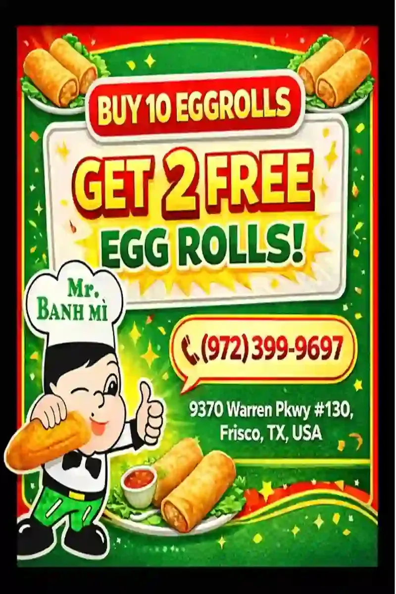 Special promotion for authentic Sandwiches,Vietnamese from Mr. Banh Mi.