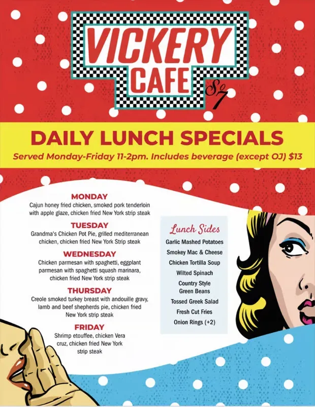 Special promotion for authentic American,Breakfast from Vickery Cafe.