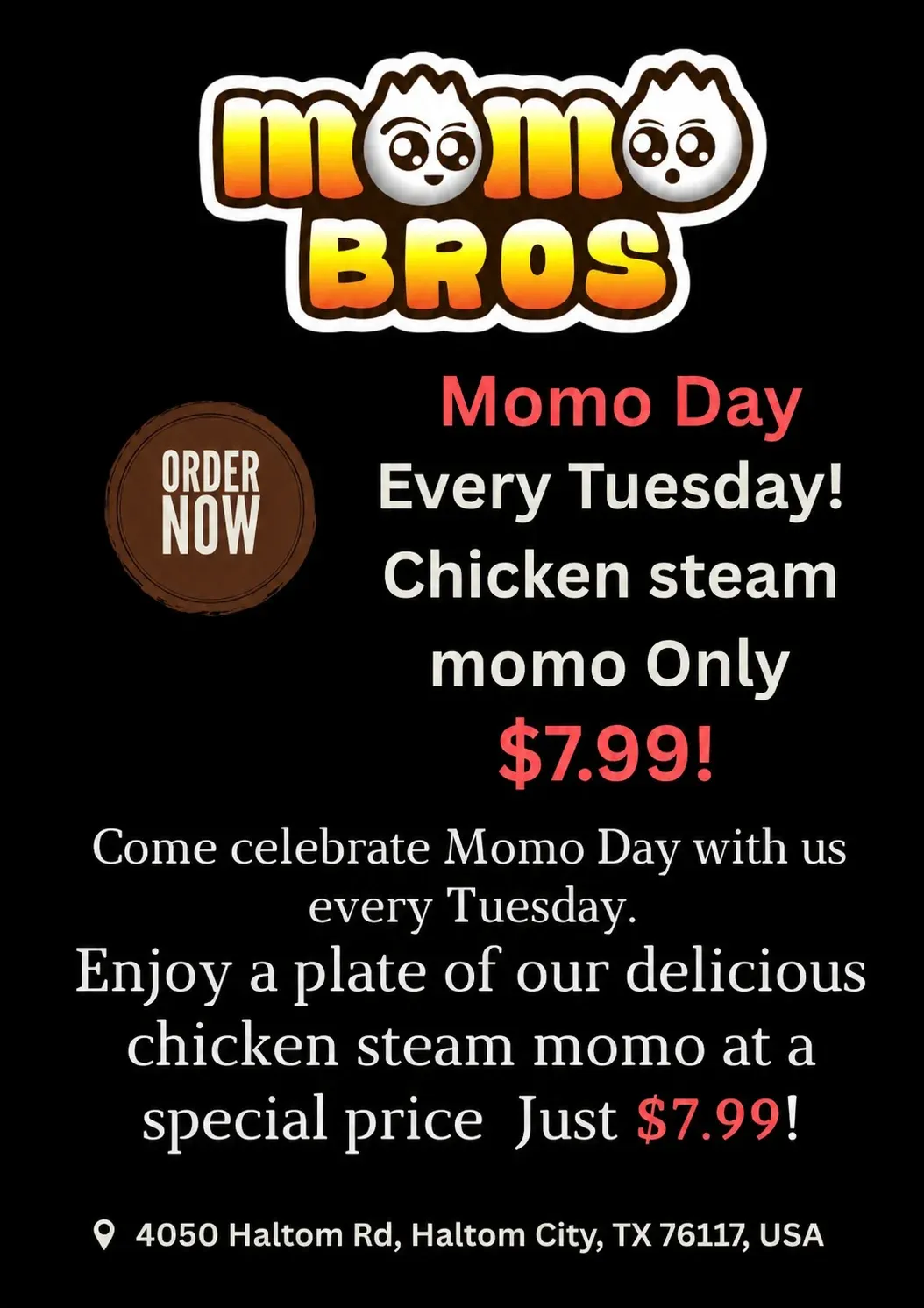 Special promotion for authentic Nepali from Momo Bros.