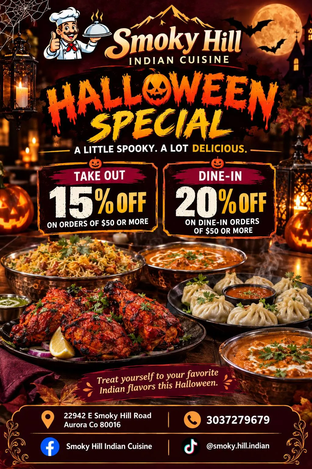 Special promotion for authentic Indian from Smoky Hill Indian Cuisine.